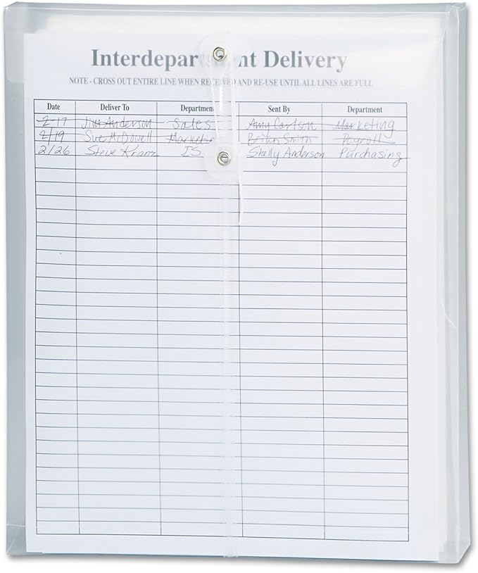 Smead Poly Envelope, 1-1/4" Expansion, String-Tie Closure, Top Load, Letter Size by SMEAD