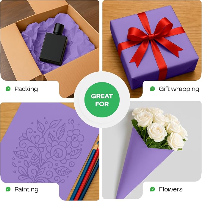 Purple Kraft Paper Roll 12" x 1200" - Image 6