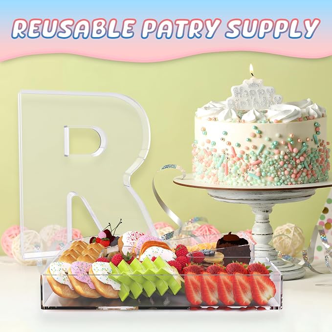 13.8" Extra Large Acrylic Letter Charcuterie Board Box, Reusable Fillable - Image 5