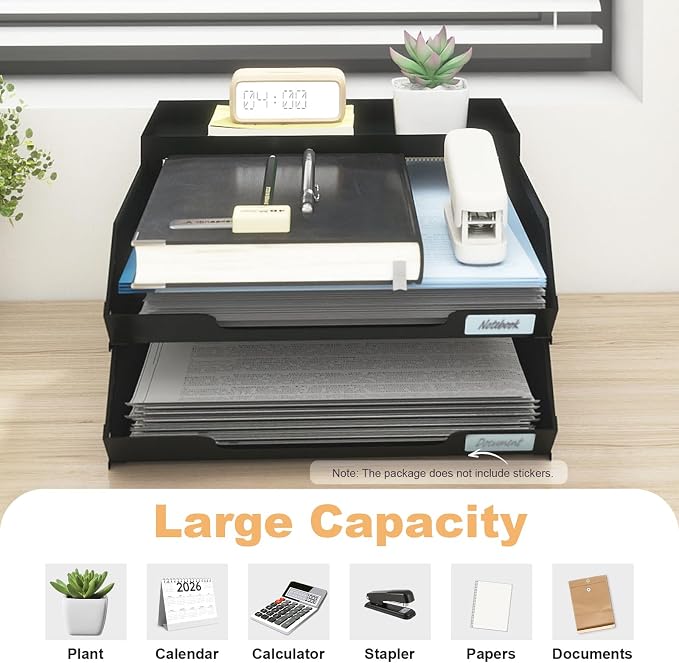 Natwind 2-Tier Stackable Metal Mesh Paper Organizer - Image 4