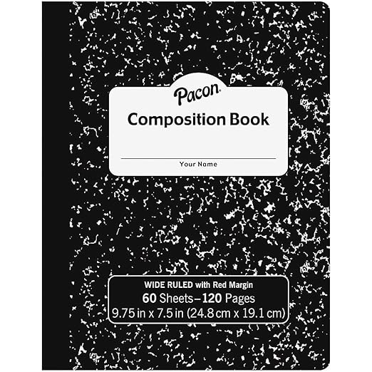 Pacon® PACMMK37118 Hard Cover Composition Book, Wide Ruled, 9.75" x 7.5" - Image 2