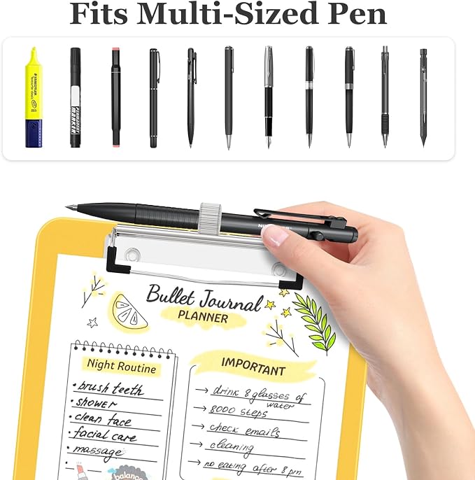 Piasoenc Small Clipboard with Storage, Clip Board with Pen Holder, School & - Image 3