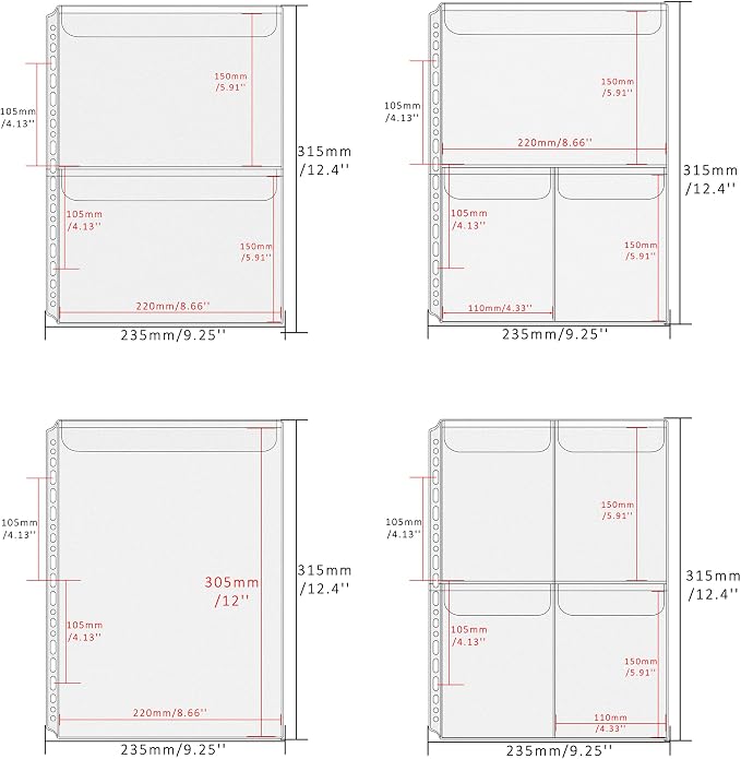Mogoostry A4 Binder Pockets Zipperless Cash Envelopes Multi Pocket Binder - Image 6