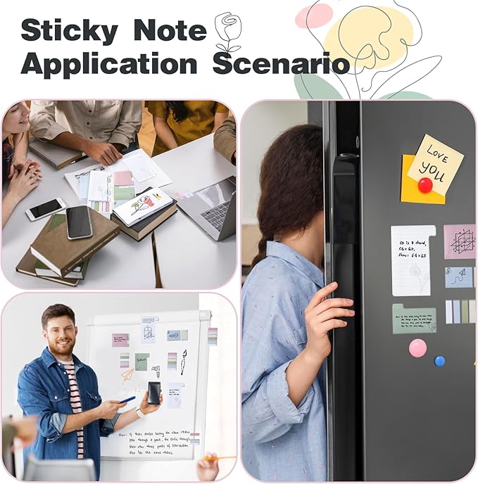 Hommie Sticky Notes Set, Divider Sticky Notes 410 Packs Planner Sticky Note Dividers Tabs with Color Coding for School Supplies, Office Supplies, Book Notes,Bible Sticky Notes-DeskLoop Office
