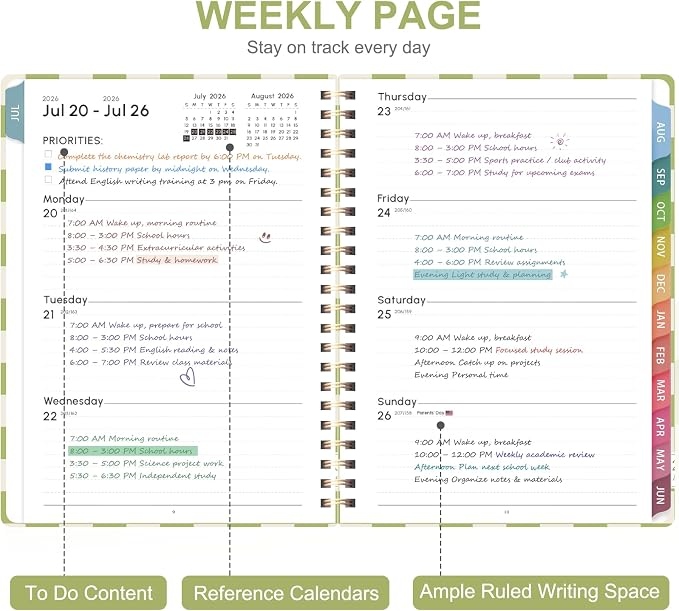 Planner 2026-2027, Weekly and Monthly Academic Planner, July 2026 - Image 2