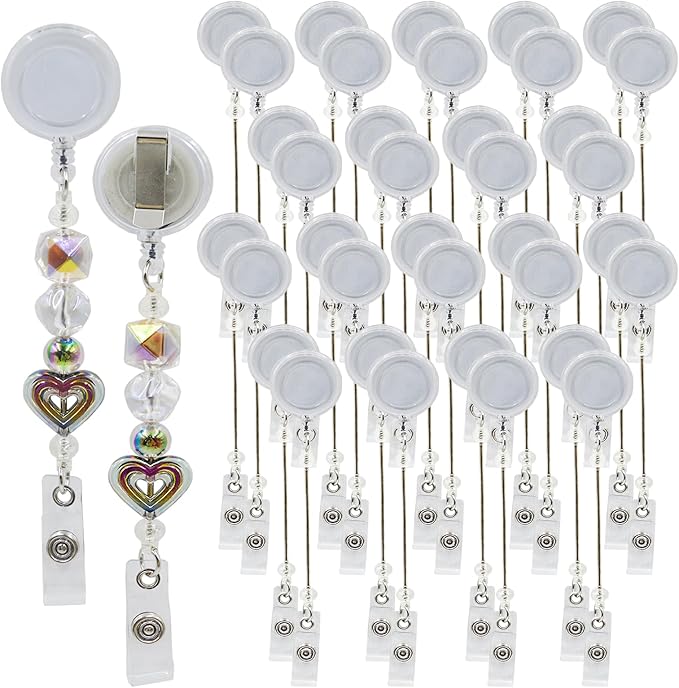 30pcs Beadable Badge Reels Making Kits by Unknown