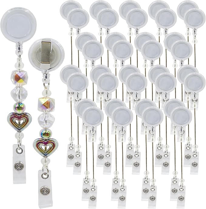15pcs Beadable Badge Reels Making Kits by Unknown