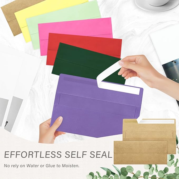 50 Pack #10 Business Envelopes, Self Seal Standard Kraft Envelopes - Image 5
