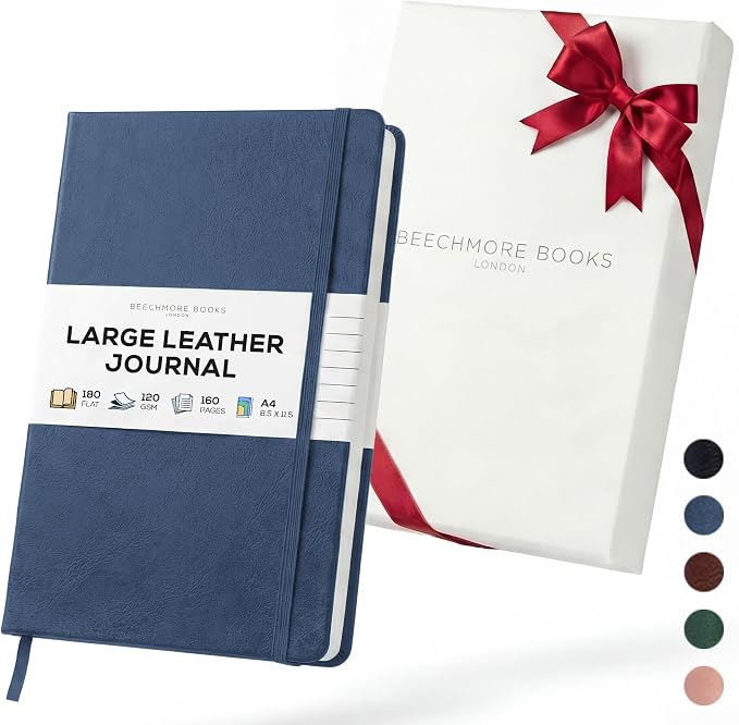 BEECHMORE BOOKS Large Lined Journal Notebook, 8.5" x 11.5" Hardcover Vegan by BeechmoreBooks