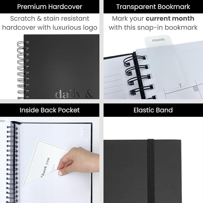 Undated Daily & Monthly Planner 2026-2027 | Hourly Schedule | Large 8.5" x 11" - Image 6