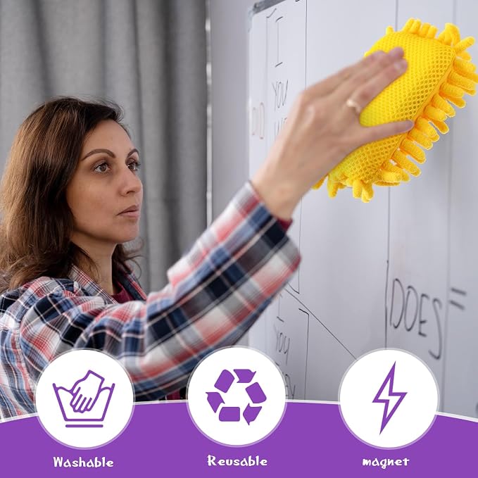 Epakh 4 Pieces Dry Erase Board Magnetic Whiteboard Dry Erase Erasers Washable - Image 4