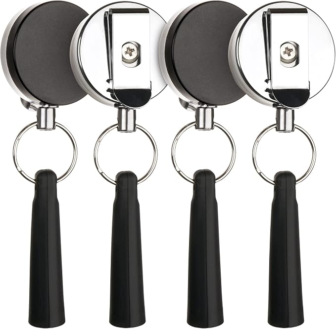 4 Pieces Heavy Duty Retractable Pull Pen Pencil Holder, Ideal Grip by pasezenn