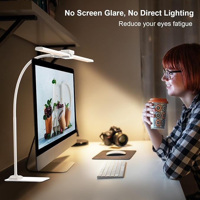 24W Led Desk Lamps with Base for Office Home, 31.5-in Double Head, Dimmable 4 - Image 3