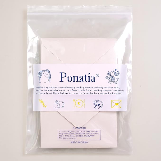 PONATIA 50 Pack A1 Envelopes, 3.62 x 5.2'' Blush Pink Envelopes Perfect - Image 7