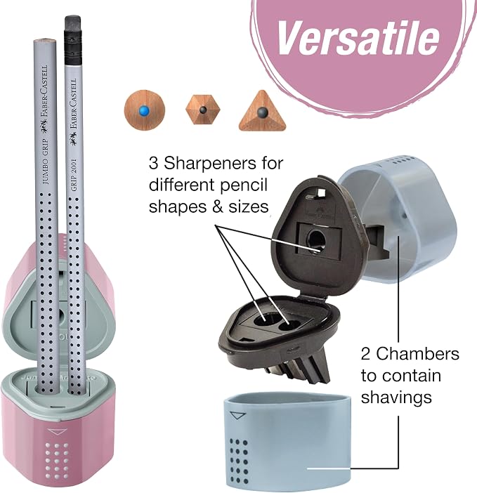 Faber-Castell Grip Trio Pencil Sharpener: Rose Shadows - Image 3