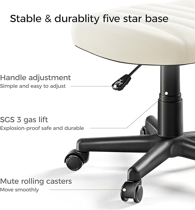 EUREKA ERGONOMIC Multi-Use Foot Stool, Height Adjustable Footrest Stool with Wheels, 360°Swivel Leg Rest Rolling Chair, Rest Ottoman Under Desk for Home Office,Beige-DeskLoop Office