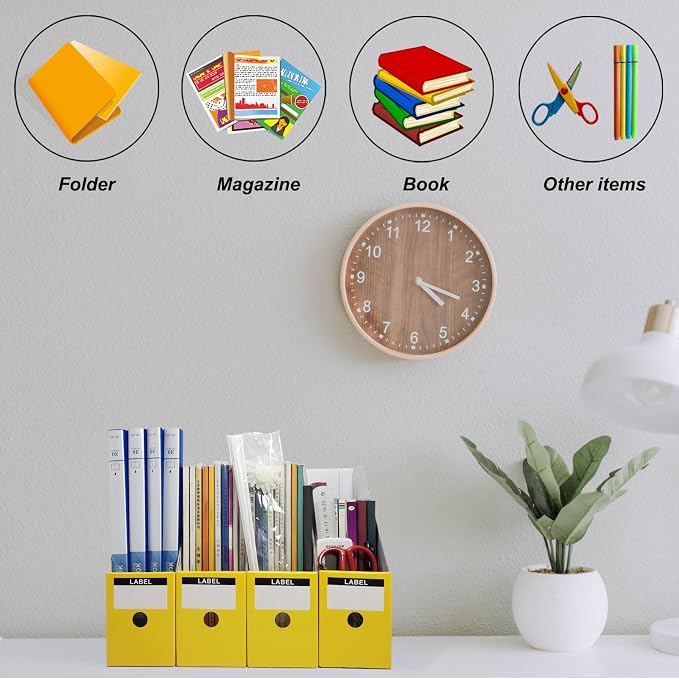 Limitliho Yellow Cardboard Magazine Holder, Magazine File Holder - Image 3