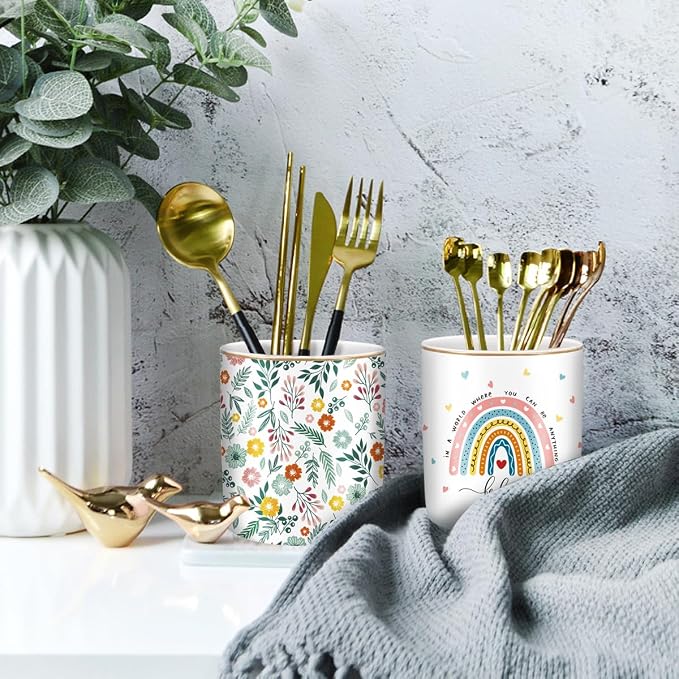 Pen Holder, Ceramic Durable Pencil Cup - Image 7