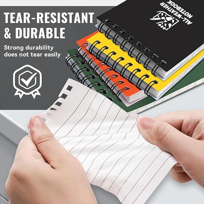 POPYOLA 4 Pack Waterproof Notebook, Weatherproof Pocket Notebook - Image 5