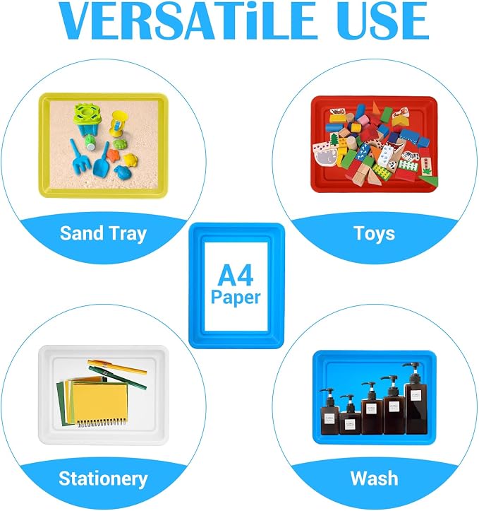12 PCS Plastic Paper Trays for Classroom, Plastic Art Trays 10.8"×8.3"×1.6" | - Image 7