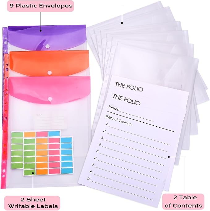 XKDOUS Aesthetic Document Organizer Linen Folio Folders - Image 8