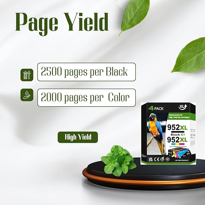 952XL Ink Cartridges Combo Pack Compatible for HP 952 952XL for 8710 Printer OfficeJet Pro 7720 7740 8210 8216 8702 8710 8715 8720 8725 8728 8730 8745 4 Pack 1 Black 1 Cyan 1 Magenta 1 Yellow-DeskLoop Office