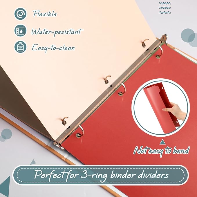 Honoson 12 Sets 8 Tab Dividers for 3 Ring Binders Plastic File 8.5 x 11 Inch - Image 3