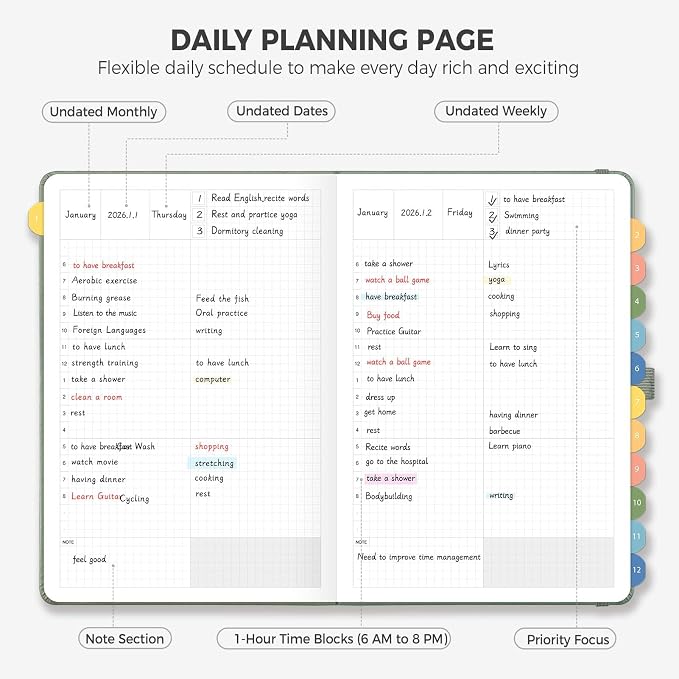 Daily Planner Undated, Appointment Book - Image 3