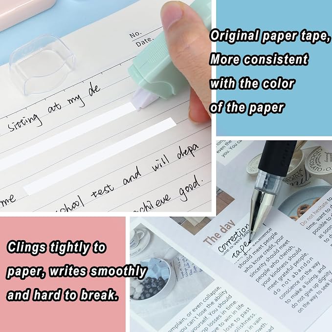 White Correction Tape, 6 Pack, 13.13 Feet Mini Correction Tape, Writing - Image 6
