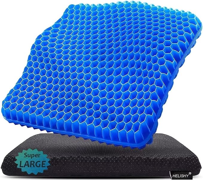 Gel Seat Cushion for Long Sitting Pressure Relief by Helishy