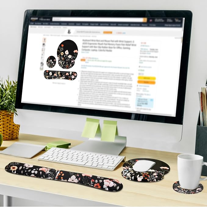 Ergonomic Mouse Pad with Wrist Rest and Keyboard Wrist Rest, Wrist Rest - Image 7