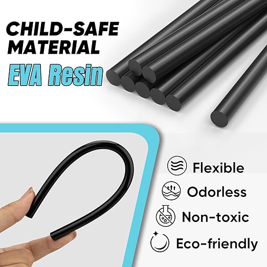 SHALL Mini Hot Glue Sticks, 0.27” Dia x 8” Long, 100 Pack Black Glue Gun Sticks for All-Temp Mini Glue Guns, Hot Melt Adhesive Glue Sticks Multipurpose for DIY Craft Sealing Repair Festival Decoration-DeskLoop Office