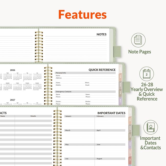 SUNEE 2026-2027 Weekly & Monthly Planner 9"x11.2" - Image 5