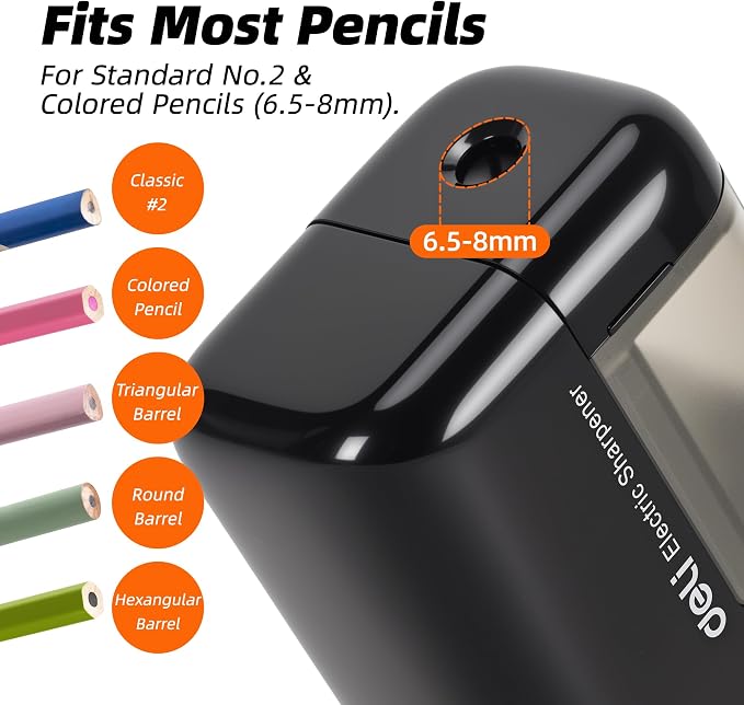 deli Electric Pencil Sharpener, Portable Pencil Sharpener - Image 3