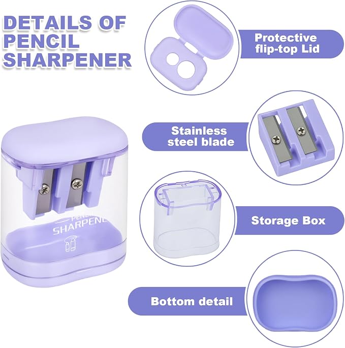 Pencil Sharpener 12pack Handheld Dual Hole Color Pencil Sharpeners - Image 7