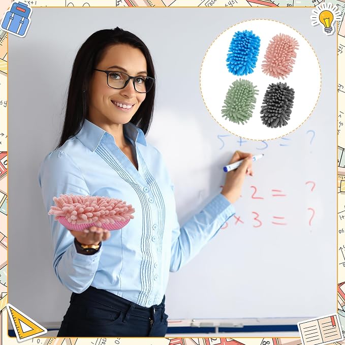 Jspupifip 12 Pcs Dry Erase Shag Eraser Microfiber Shag Whiteboard Eraser - Image 7