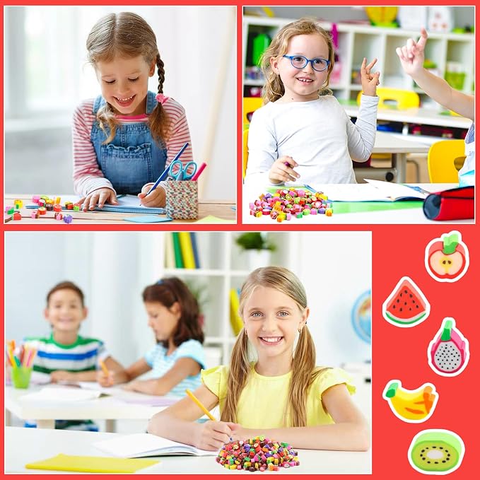 FOIMAS 300pcs Mini Cake Fruit Erasers - Image 6