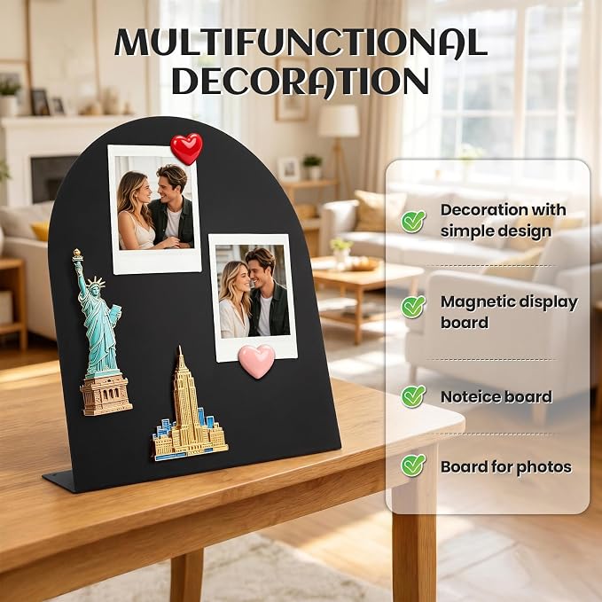 2 Pack Magnet Board 12.6x11 Inch Magnetic Display Board Black Metal - Image 4