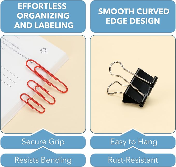 Mr. Pen- Paper Clips and Binder Clips Set, Office Supplies - Image 3