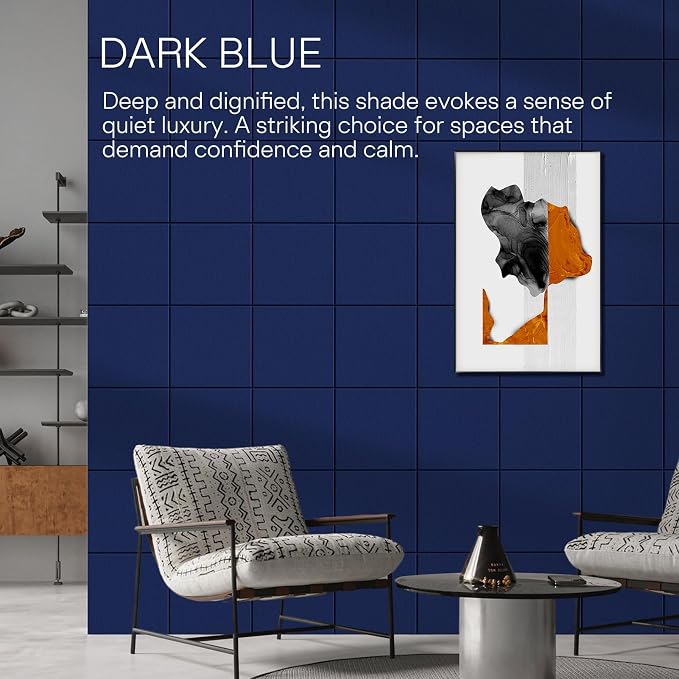 MaxGear Felt Bulletin Board 36" x 24", Dark Blue Felt Wall Tiles Push Pins | - Image 6