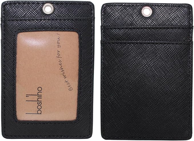 Boshiho Vertical Style Leather ID Card Badge Holder - Image 4