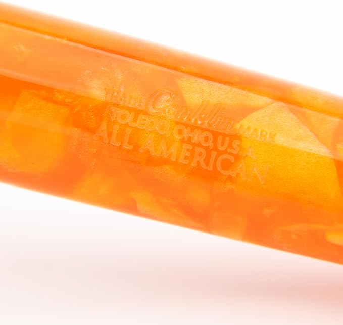 Conklin All American Fountain Pen in Sunburst Orange – Broad Nib, Vibrant - Image 3
