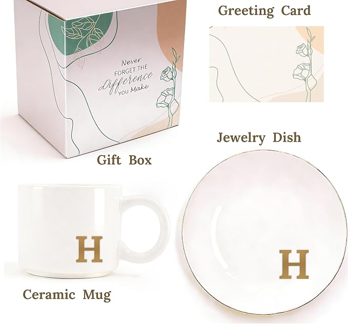 RainVibe Elegant Gift Set for Women – Personalized Monogram Ceramic Mug & - Image 2