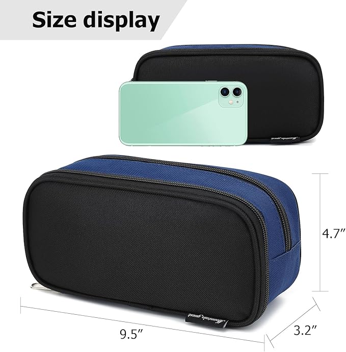 Large Capacity Pencil Case Multi-Slot Pencil Pouch Durable Pencil Box Portable Office Pen Bag with Zipper-DeskLoop Office