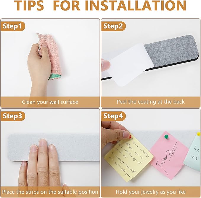 5 Pack Felt Pin Board Bar Strips Bulletin Board - Image 5