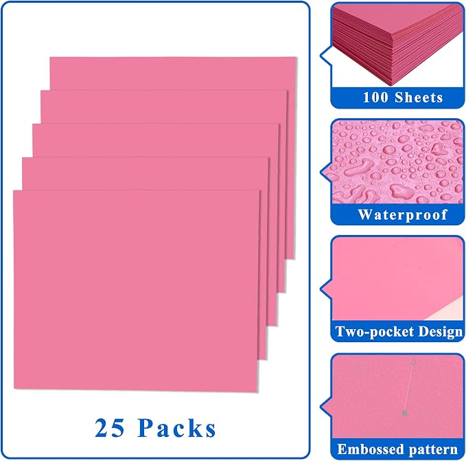 Zzrywuty File folders with Pockets, 25 Pack Paper Folders with Card Slot - Image 5