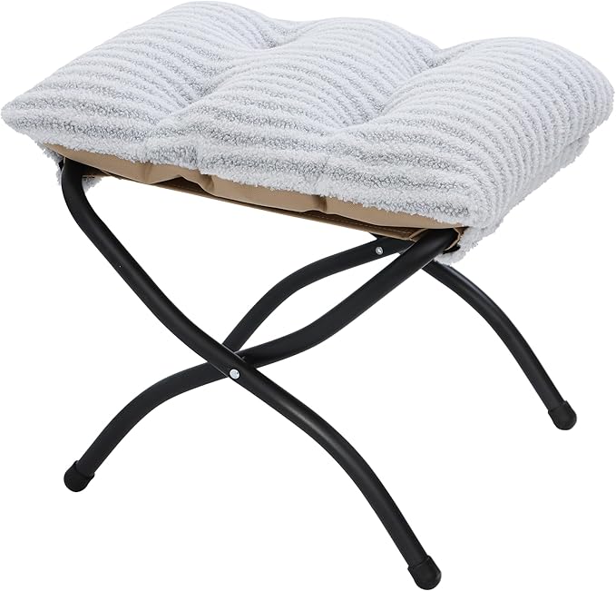 15" Folding Ottoman, Foldable Footrest Stool, Portable Small Foot Stool by MordchilHF