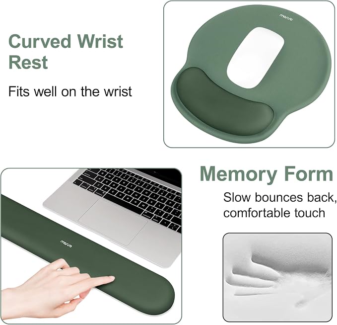 MOSISO Wrist Rest Support for Mouse Pad&Keyboard Set, Circle Curved Ergonomic - Image 5