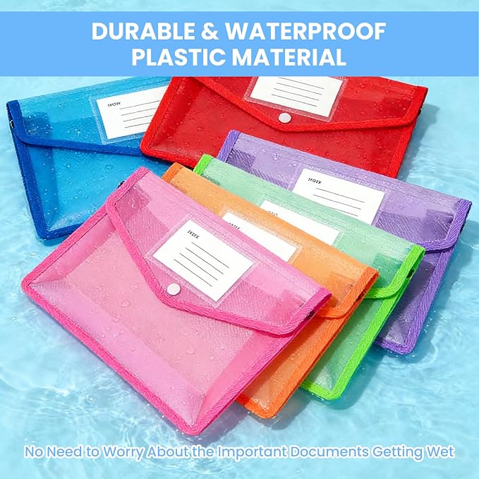 6Pcs Plastic Expanding File Folder, Transparent envelopes - Image 5