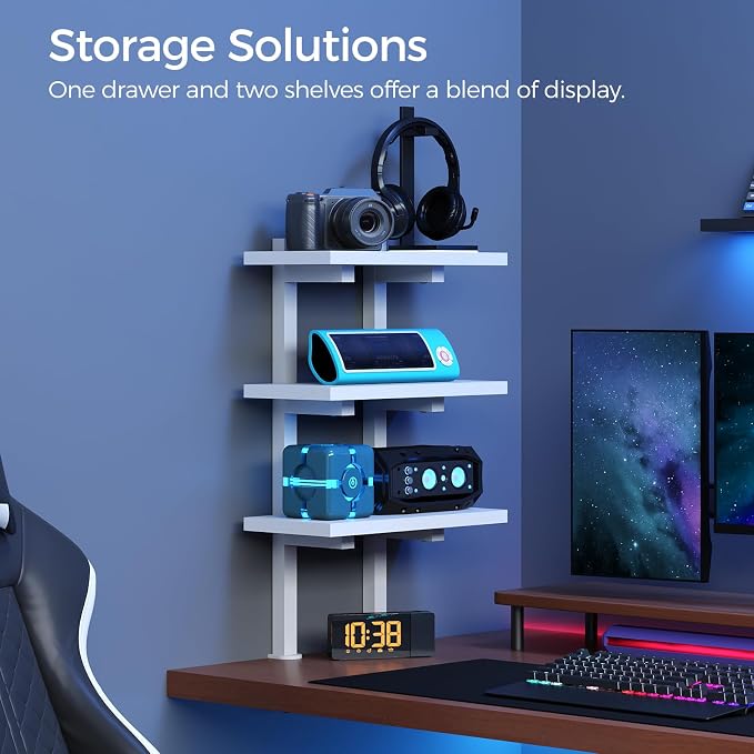 MAHANCRIS Clamp On Desk Organizer, 3-Tier Desktop Bookshelf, Adjustable Desk - Image 4